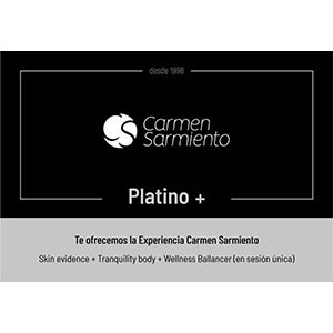 Tarjeta regalo Platino Plus tienda online de Carmen Sarmiento en Sevilla. Centro de Medicina Estética Facial y Corporal. Primer Centro Oficial Coolsculpting